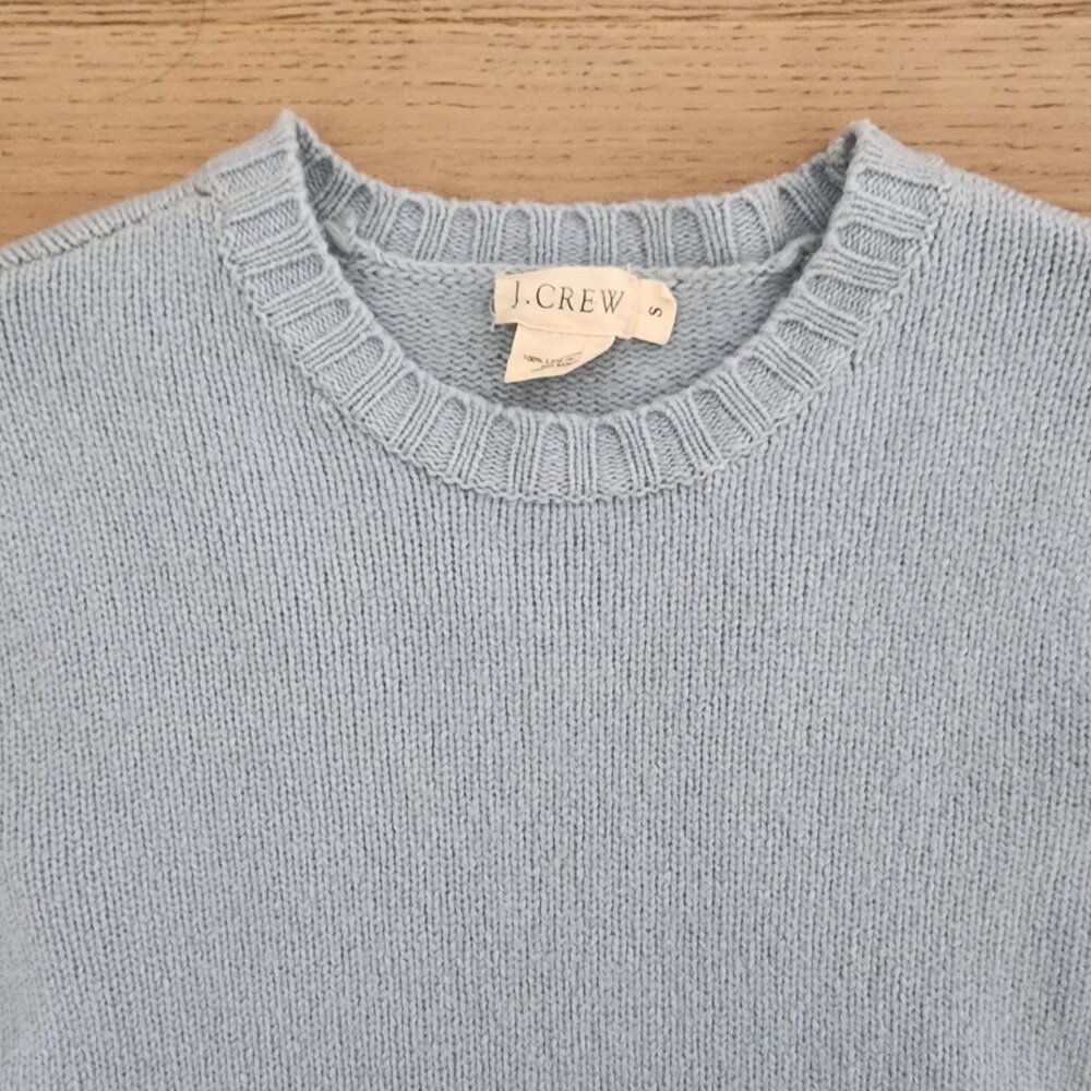 J.Crew Cropped Light Blue Sweater - Picture 3 of 9